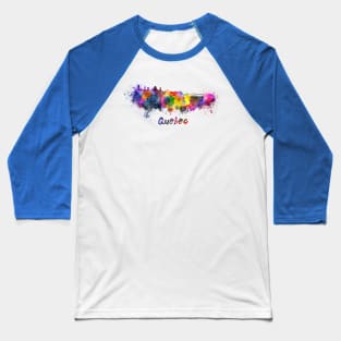 Quebec skyline in watercolor Baseball T-Shirt